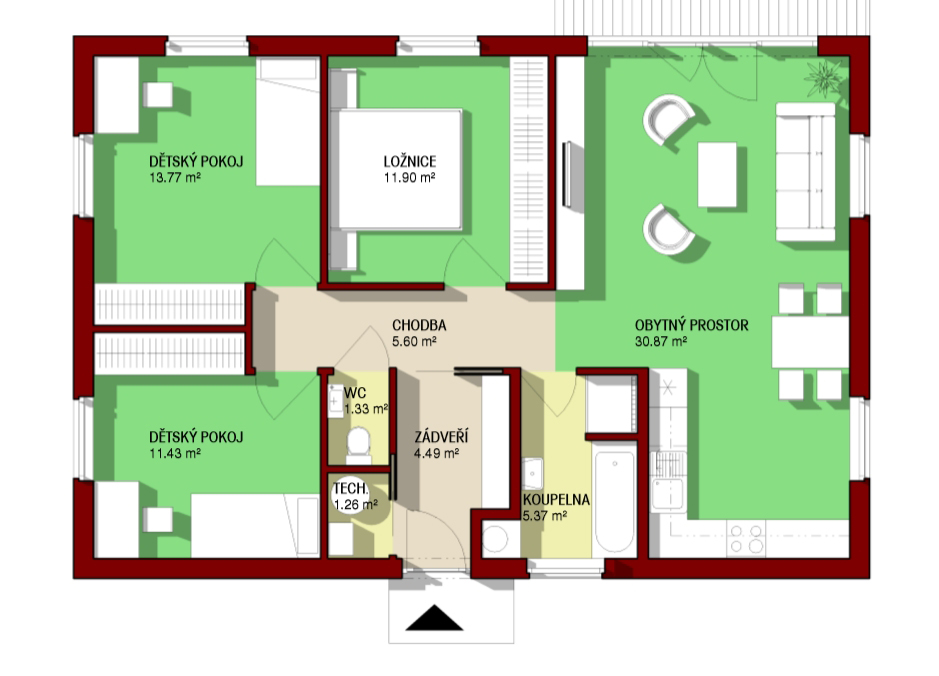 Inspiračn&iacute; dům - půdorys